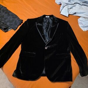Classic Black Velvet Blazer
